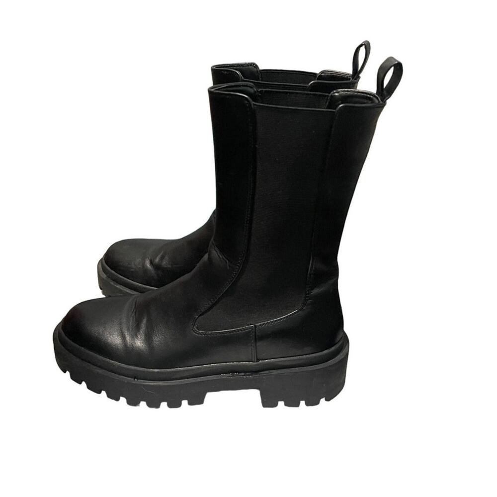PRIMARK Moto Style Women's‎ Black Boots - Mid-Calf Size 7 Bold Fashion Statement